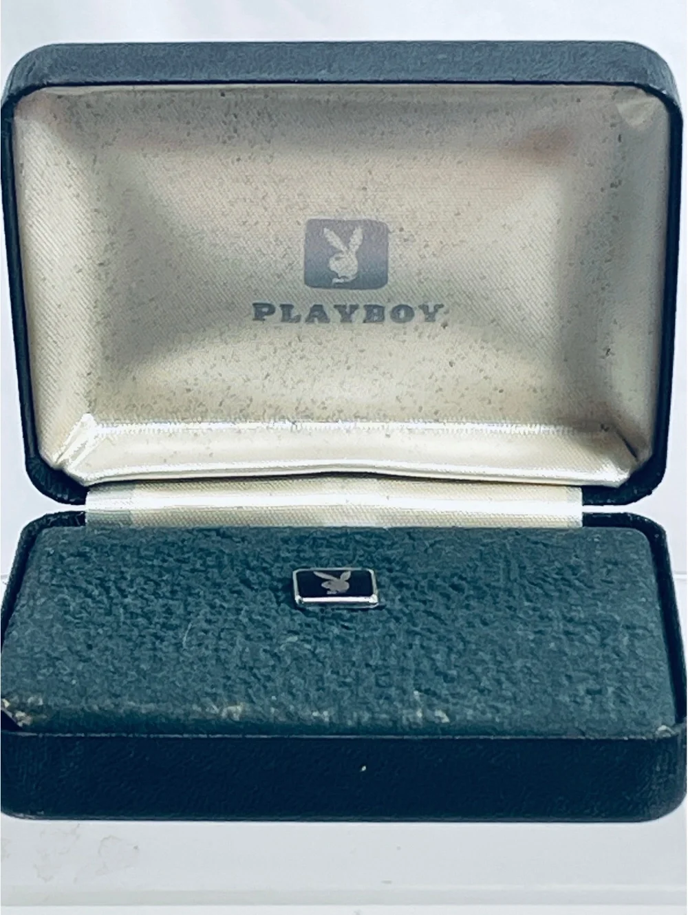 1980s Vintage Playboy Bunny Logo Lapel Pin with Original Box